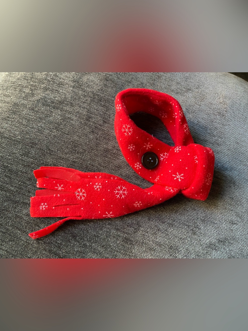 Red Snowflake Button Scarf - Dog Accessories